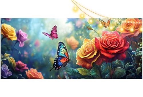 Diamond Painting Rose Diamond Painting Groß XXL 100x50 cm, 5D Diamant Painting Bilder Blume Malen Nach Zahlen Erwachsene Basteln Crystal Art Stickerei Malerei Kit, Home Decor Geschenk für Mädchen m483 von Mailielie