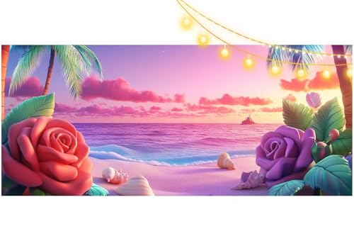 Diamond Painting Rose Diamond Painting Groß XXL 140x70 cm, 5D Diamant Painting Bilder Sonnenuntergang Malen Nach Zahlen Erwachsene Anfänger Basteln Crystal Art Stickerei Malerei Kit, Home Decor m473 von Mailielie