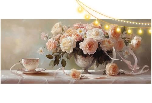 Diamond Painting Rose Diamond Painting Groß XXL 150x60 cm, 5D Diamant Painting Bilder Kaffee Malen Nach Zahlen Erwachsene Basteln Crystal Stickerei Malerei Kit, Home Decor Geschenk für Mädchen m477 von Mailielie