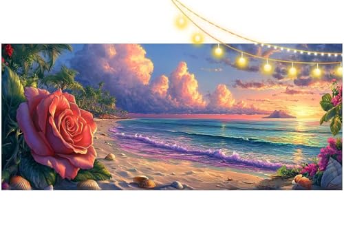 Diamond Painting Rose Diamond Painting Groß XXL 180x90 cm, 5D Diamant Painting Bilder Strand Malen Nach Zahlen Erwachsene Basteln Crystal Stickerei Malerei Kit, Home Decor Geschenk für Mädchen m491 von Mailielie