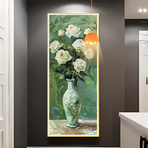 Diamond Painting Rose Diamond Painting XXL 90x180 cm, 5D Diamant Painting Bilder Vintage Diamond Painting Malen Nach Zahlen Erwachsene Crystal Strass Stickerei Malerei Kit, Home Decor Geschenk fa791 von Mailielie