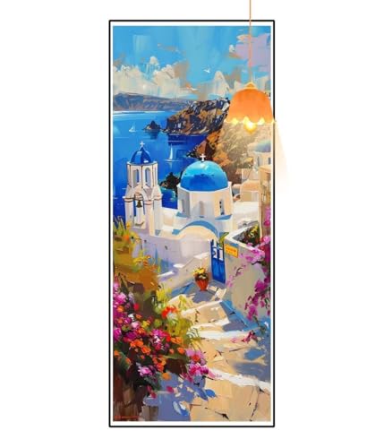 Diamond Painting Santorini Diamant Painting Bilder Erwachsene, Landschaft Diamond Painting Eckige Steine, DIY 5D Diamond Art Basteln Diamant Kunst Malerei Stickerei Set, Deko Wohnzimmer 160x80cm fa848 von Mailielie