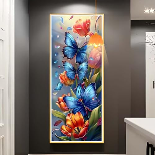 Diamond Painting Schmetterling Diamond Painting XXL 100x200cm, 5D Diamant Painting Bilder Blume Malen Nach Zahlen Erwachsene Crystal Strass Stickerei Malerei Kit, Home Decor Geschenk für Mädchen fa761 von Mailielie