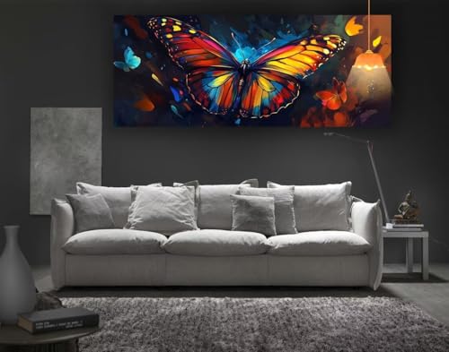 Diamond Painting Schmetterling Diamond Painting XXL 150 x 60 cm, 5D Diamant Painting Bilder Fantasie Malen Nach Zahlen Erwachsene Crystal Stickerei Malerei Kit, Home Decor Geschenk für Mädchen fa149 von Mailielie