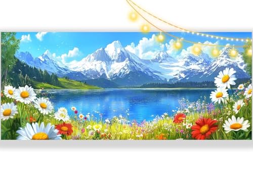 Diamond Painting See Diamant Painting Bilder Blume Malen nach Zahlen Erwachsene, DIY Diamond Painting Zubehör 5D Diamond Art Basteln Diamant Kunst Malerei Stickerei, Deko Wohnzimmer 100 x 50 cm ll334 von Mailielie