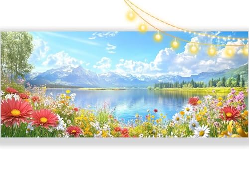 Diamond Painting See Diamant Painting Bilder Blume Malen nach Zahlen Erwachsene Kinder, 5D DIY Diamond Art Bilder Basteln Diamant Kunst Malerei Stickerei Set, Deko Wohnzimmer Zuhause 60 x 150 cm mm335 von Mailielie