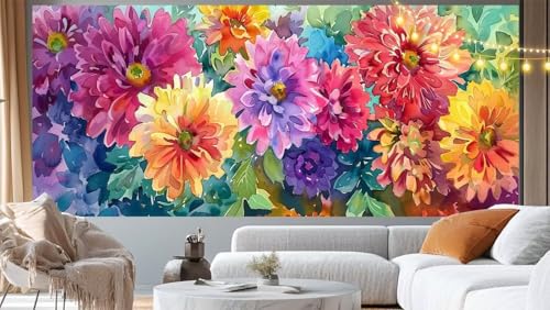 Diamond Painting Sommer Diamant Painting Bilder Blume Malen nach Zahlen Erwachsene Kinder, 5D DIY Diamond Art Bilder Basteln Diamant Kunst Malerei Stickerei Set, Deko Wohnzimmer Zuhause 200x80 cm m142 von Mailielie