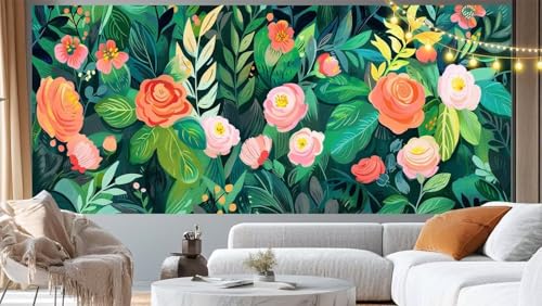 Diamond Painting Sommer Diamant Painting Bilder Blumen Malen nach Zahlen Erwachsene Kinder, DIY Diamond Art Bilder Basteln Diamant Kunst Malerei Stickerei Set, Deko Wohnzimmer Zuhause 120 X 60 CM m144 von Mailielie