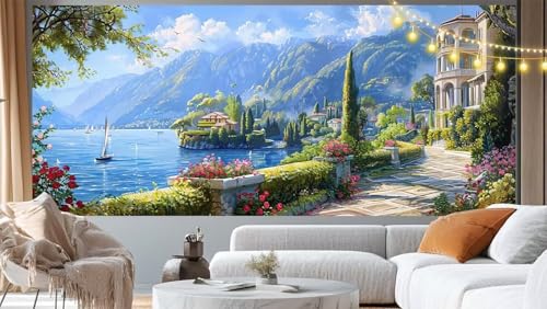 Diamond Painting Sommer Diamond Painting Groß XXL 90x40 cm, 5D Diamant Painting Bilder Meer Malen Nach Zahlen Erwachsene Basteln Crystal Art Stickerei Malerei Kit, Home Decor Geschenk für Mädchen m147 von Mailielie