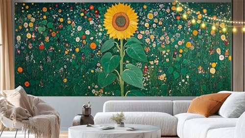 Diamond Painting Sonnenblume Diamant Painting Bilder Vintage Malen nach Zahlen Erwachsene Kinder, 5D DIY Diamond Art Bilder Basteln Diamant Kunst Malerei Stickerei Set, Deko Wohnzimmer 100x50 cm m114 von Mailielie