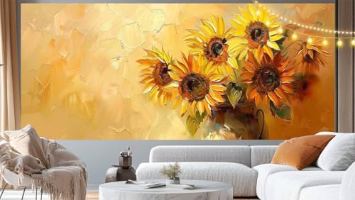 Diamond Painting Sonnenblume Diamond Painting Groß XXL 140x70 cm, 5D Diamant Painting Bilder Blume Malen Nach Zahlen Erwachsene Anfänger Basteln Crystal Strass Stickerei Malerei Kit, Home Decor m105 von Mailielie