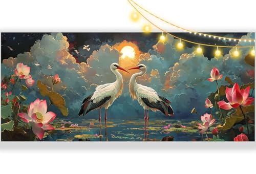 Diamond Painting Sonnenuntergang Diamond Painting Groß XXL 120 x 60 cm, 5D Diamant Painting Bilder Tiere Malen Nach Zahlen Erwachsene Basteln Crystal Strass Stickerei Malerei Kit, Home Decor mm495 von Mailielie