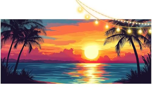 Diamond Painting Sonnenuntergang Diamond Painting Groß XXL 120x60 cm, 5D Diamant Painting Bilder Meerblick Malen Nach Zahlen Erwachsene Anfänger Basteln Crystal Stickerei Malerei Kit, Home Decor m569 von Mailielie