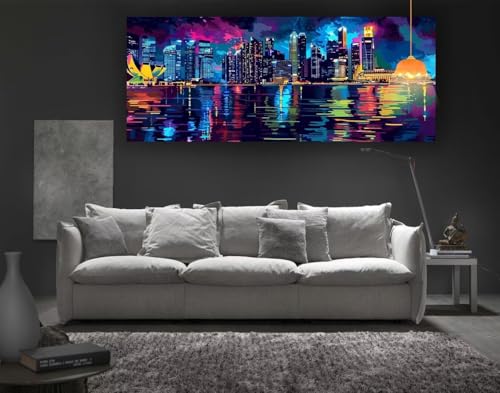 Diamond Painting Stadt Diamond Painting XXL 100x200 cm, 5D Diamant Painting Bilder Landschaft Malen Nach Zahlen Erwachsene Crystal Strass Stickerei Malerei Kit, Home Decor, Geschenk für Mädchen fa171 von Mailielie