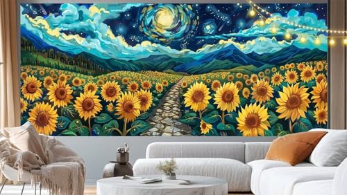 Diamond Painting Sternennacht Diamond Painting Groß XXL 100x50 cm, 5D Diamant Painting Bilder Blume Malen Nach Zahlen Erwachsene Anfänger Basteln Crystal Strass Stickerei Malerei Kit, Home Decor m99 von Mailielie