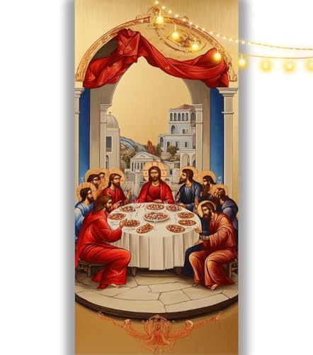 Diamond Painting The Last Supper Diamant Painting Bilder Vintage Malen nach Zahlen Erwachsene, DIY 5D Diamond Art Mädchen Basteln Diamant Kunst Malerei Stickerei Set, Deko Wohnzimmer 60 x 30 cm ll1150 von Mailielie