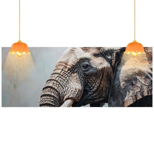 Diamond Painting Tier Diamant Painting Bilder Erwachsene, Elefant Diamond Painting Runde Steine, DIY Diamond Painting Zubehör 5D Diamond Art Diamant Malerei Stickerei, Deko Wohnzimmer 90x40 cm fa390 von Mailielie