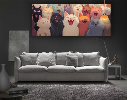 Diamond Painting Tier Diamant Painting Bilder Erwachsene, Katze Diamond Painting Eckige Steine, DIY Diamond Painting Zubehör 5D Diamond Art Diamant Malerei Stickerei, Deko Wohnzimmer 140 x 70 cm fa148 von Mailielie