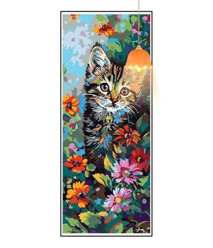 Diamond Painting Tier Diamant Painting Bilder Erwachsene, Katze Diamond Painting Eckige Steine, DIY Diamond Painting Zubehör 5D Diamond Art Diamant Malerei Stickerei, Deko Wohnzimmer 150 x 60 cm fa842 von Mailielie