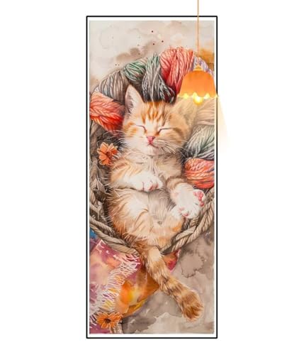 Diamond Painting Tier Diamant Painting Bilder Erwachsene, Niedliche Katze Diamond Painting Eckige Steine, DIY 5D Diamond Art Basteln Diamant Kunst Malerei Stickerei Set, Deko Wohnzimmer 60x30 cm fa834 von Mailielie