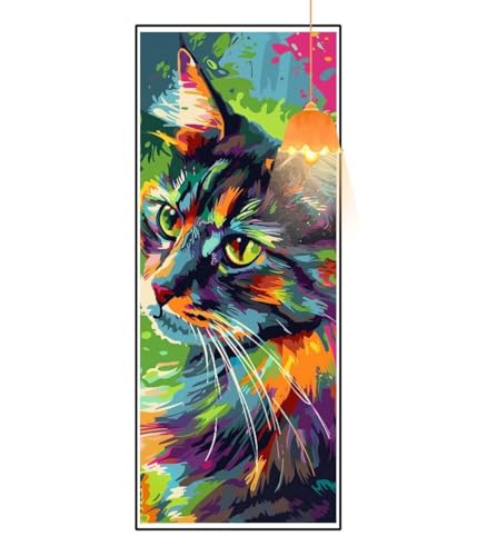 Diamond Painting Tier Diamond Painting XXL 100x300 cm, 5D Diamant Painting Bilder Katze Diamond Painting Malen Nach Zahlen Erwachsene Crystal Strass Stickerei Malerei Kit, Home Decor Geschenk fa857 von Mailielie