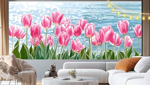 Diamond Painting Tulpe Diamond Painting Groß XXL 60x30 cm, 5D Diamant Painting Bilder Meer Malen Nach Zahlen Erwachsene Basteln Crystal Art Stickerei Malerei Kit, Home Decor Geschenk für Mädchen m59 von Mailielie