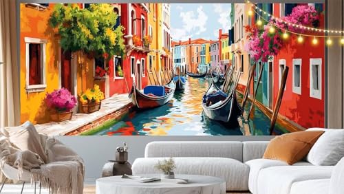 Diamond Painting Venedig Diamond Painting Groß XXL 100 X 50 cm, 5D Diamant Painting Bilder Stadt Malen Nach Zahlen Erwachsene Basteln Crystal Strass Stickerei Malerei Kit, Home Decor Geschenk m159 von Mailielie