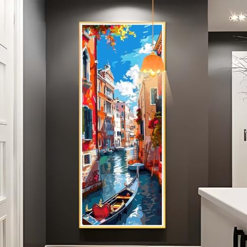 Diamond Painting Venedig Diamond Painting XXL 100x200 cm, 5D Diamant Painting Bilder Landschaft Malen Nach Zahlen Erwachsene Crystal Strass Stickerei Malerei Kit, Home Decor Geschenk für Mädchen fa757 von Mailielie