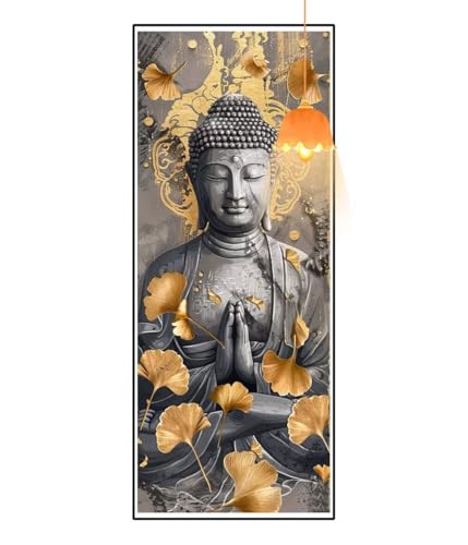 Diamond Painting Vintage-Buddha Diamond Painting XXL 100x300 cm, 5D Diamant Painting Bilder Ginkgo Biloba Malen Nach Zahlen Erwachsene Crystal Strass Stickerei Malerei Kit, Home Decor Geschenk fa901 von Mailielie