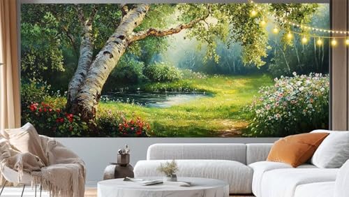 Diamond Painting Wald Diamond Painting Groß XXL 90x40 cm, 5D Diamant Painting Bilder Baum Malen Nach Zahlen Erwachsene Basteln Crystal Art Stickerei Malerei Kit, Home Decor Geschenk für Mädchen m257 von Mailielie