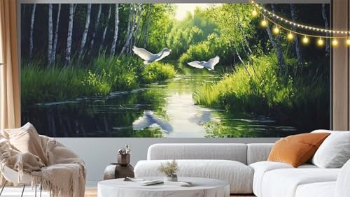 Diamond Painting Wald Diamond Painting Groß XXL 90x40 cm, 5D Diamant Painting Bilder Natur Malen Nach Zahlen Erwachsene Basteln Crystal Art Stickerei Malerei Kit, Home Decor Geschenk für Mädchen m249 von Mailielie