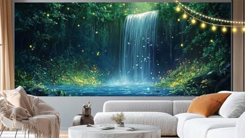 Diamond Painting Wald Diamond Painting Groß XXL 90x40 cm, 5D Diamant Painting Bilder Wasserfall Malen Nach Zahlen Erwachsene Basteln Crystal Strass Stickerei Malerei Kit, Home Decor Geschenk m267 von Mailielie