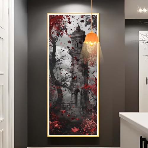 Diamond Painting Wald Diamond Painting XXL 100x200 cm, 5D Diamant Painting Bilder Horror Diamond Painting Malen Nach Zahlen Erwachsene Crystal Strass Stickerei Malerei Kit, Home Decor Geschenk fa775 von Mailielie