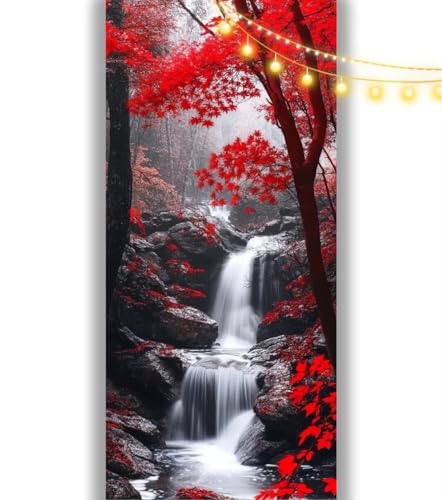 Diamond Painting Wasserfall Diamant Painting Bilder Wald Malen nach Zahlen Erwachsene,DIY 5D Diamond Painting Zubehör Mädchen Basteln Diamant Kunst Malerei Stickerei Set,Home Dekor 300 x 100 cm ll1042 von Mailielie