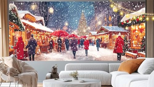 Diamond Painting Weihnachten Diamond Painting Groß XXL 140x70 cm, 5D Diamant Painting Bilder Landschaft Malen Nach Zahlen Erwachsene Anfänger Basteln Crystal Stickerei Malerei Kit, Home Decor m207 von Mailielie