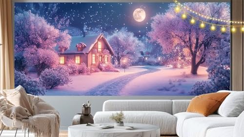 Diamond Painting Weihnachten Diamond Painting Groß XXL 70x40 cm, 5D Diamant Painting Bilder Landschaft Malen Nach Zahlen Erwachsene Anfänger Basteln Crystal Art Stickerei Malerei Kit, Home Decor m203 von Mailielie