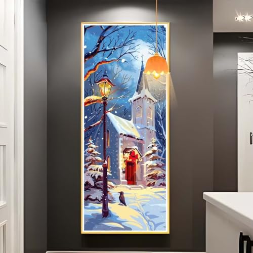 Diamond Painting Weihnachten Diamond Painting XXL 100x200 cm, 5D Diamant Painting Bilder Winterlandschaft Malen Nach Zahlen Erwachsene Crystal Strass Stickerei Malerei Kit, Home Decor Geschenk fa705 von Mailielie