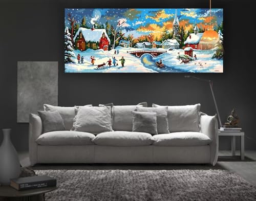 Diamond Painting Weihnachten Diamond Painting XXL 120 x 60 cm, 5D Diamant Painting Bilder Landschaft Malen Nach Zahlen Erwachsene Crystal Stickerei Malerei Kit, Home Decor Geschenk für Mädchen fa133 von Mailielie