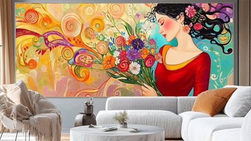 Diamond Painting Weinlese Diamant Painting Bilder Prinzessin Malen nach Zahlen Erwachsene,DIY 5D Diamond Painting Zubehör Mädchen Basteln Diamant Kunst Malerei Stickerei Set,Home Dekor 100x50 cm ll224 von Mailielie