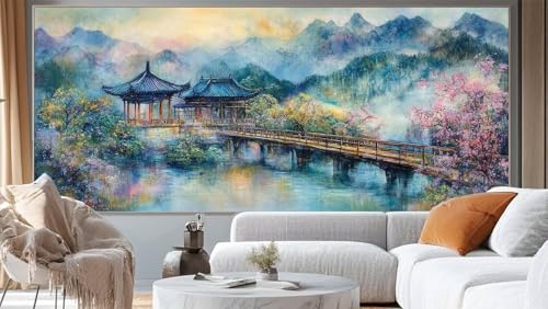 Diamond Painting Weinlese Diamond Painting Groß XXL 120 x 60 cm, 5D Diamant Painting Bilder Landschaft Malen Nach Zahlen Erwachsene Crystal Art Stickerei Malerei, Home Decor Geschenk für Mädchen ll221 von Mailielie