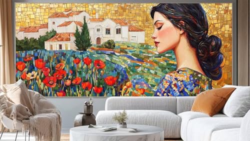 Diamond Painting Weinlese Diamond Painting Groß XXL 180 x 90 cm, 5D Diamant Painting Bilder Prinzessin Malen Nach Zahlen Erwachsene Crystal Art Stickerei Malerei, Home Decor Geschenk für Mädchen ll225 von Mailielie