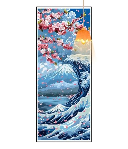 Diamond Painting Wellen Diamond Painting XXL 80x220 cm, 5D Diamant Painting Bilder Blume Diamond Painting Malen Nach Zahlen Erwachsene Crystal Strass Stickerei Malerei Kit, Home Decor Geschenk fa865 von Mailielie