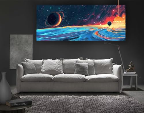 Diamond Painting Weltraum Diamant Painting Bilder Erwachsene, Milchstraße Diamond Painting Runde Steine, DIY 5D Diamond Art Basteln Diamant Kunst Malerei Stickerei Set, Deko Wohnzimmer 150x60 cm fa6 von Mailielie