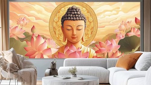 Diamond Painting Zen Diamond Painting Groß XXL 140 x 70 cm, 5D Diamant Painting Bilder Lotus Diamond Painting Malen Nach Zahlen Erwachsene Stickerei Malerei Kit, Home Decor Geschenk für Mädchen ll27 von Mailielie