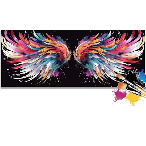 Malen Nach Zahlen Abstract, Wings Malen Nach Zahlen Erwachsene DIY Paint by Numbers Kinder Gemälde inklusive Pinsel und Acrylfarben Handgemalt Ölgemälde Leinwand Bastelset (Frameless)(100x200cm) von Mailielie