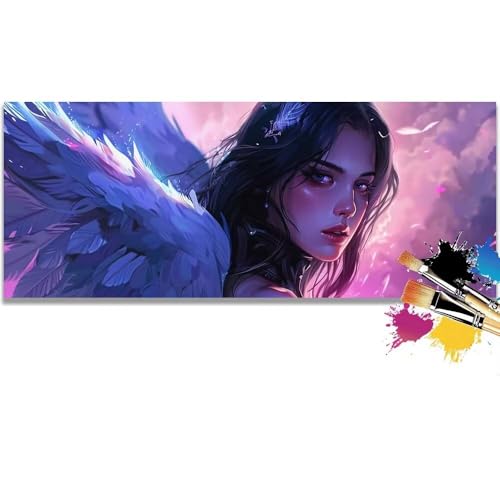 Malen Nach Zahlen Angel, Princess Malen Nach Zahlen Erwachsene DIY Paint by Numbers Kinder Gemälde inklusive Pinsel und Acrylfarben Handgemalt Ölgemälde Leinwand Bastelset (Frameless)(100x200cm) von Mailielie