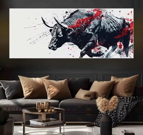 Malen Nach Zahlen Animals, Cows Malen Nach Zahlen Erwachsene DIY Paint by Numbers Kinder Gemälde inklusive Pinsel und Acrylfarben Handgemalt Ölgemälde Leinwand Bastelset (Frameless)(100x200cm) von Mailielie