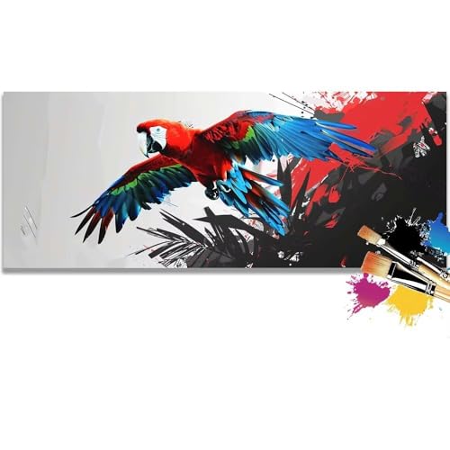 Malen Nach Zahlen Bird, Parrot Malen Nach Zahlen Erwachsene DIY Paint by Numbers Kinder Gemälde inklusive Pinsel und Acrylfarben Handgemalt Ölgemälde Leinwand Bastelset Geschenk (Frameless)(90x180cm) von Mailielie