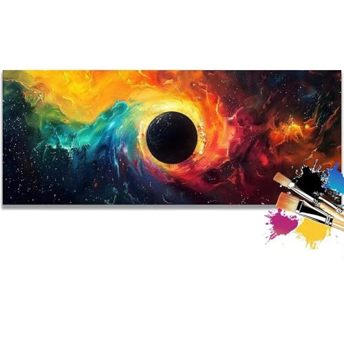 Malen Nach Zahlen Black Hole, Painted Malen Nach Zahlen Erwachsene DIY Paint by Numbers Kinder Gemälde inklusive Pinsel und Acrylfarben Handgemalt Ölgemälde Leinwand Bastelset (Frameless)(20x40cm) von Mailielie