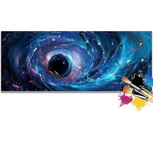 Malen Nach Zahlen Black Hole, Sea Malen Nach Zahlen Erwachsene DIY Paint by Numbers Kinder Gemälde inklusive Pinsel und Acrylfarben Handgemalt Ölgemälde Leinwand Bastelset (Frameless)(100x200cm) von Mailielie